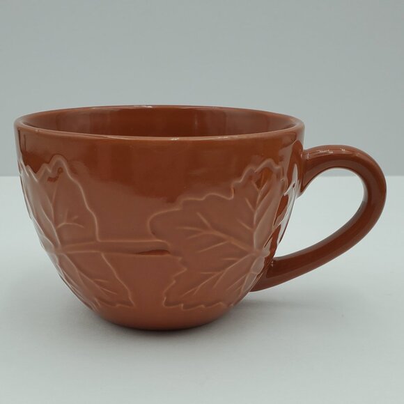 Signature Homestyles Embossed Leaves Mugs Round Etched Leaf Coffee Mugs - Picture 9 of 9